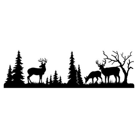 deer in woods silhouette|deer scene silhouette clip art.